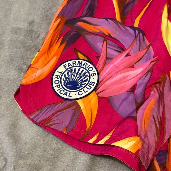 Adidas + Farm Rio Tropical Club Pacer Bold Pink Floral Training Shorts New M - Picture 3 of 12